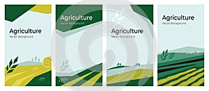 Set of agriculture vector backgrounds