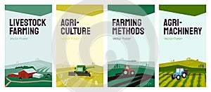 Set of agriculture vector backgrounds