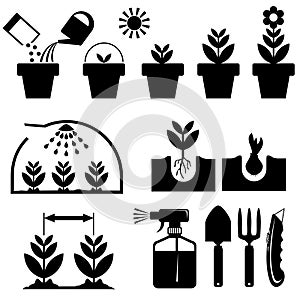 Set agrotechnics icons photo