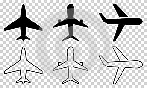 Set of airplane icon