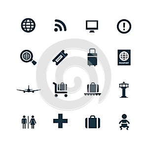Set of airport icons