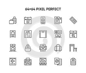 Set of airport icons collection.
