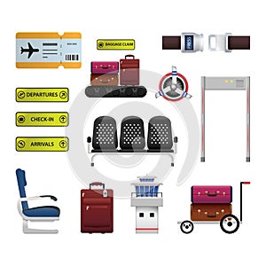 set of airport icons. Vector illustration decorative design