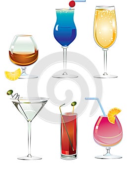Set of alcogolik drinks photo
