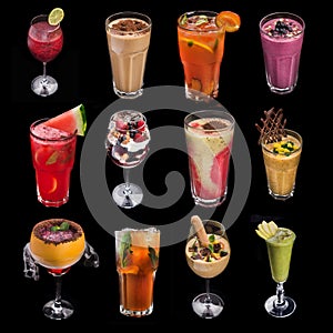 set of alcohol drink cocktail