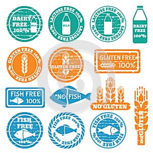 Set of allergen icons vector