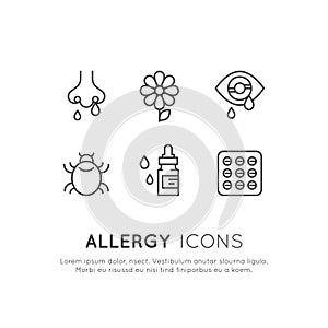 Set Allergens, Season or Spring Illness, Unwell, Allergy and Intolerance