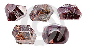 Set of Almandine Almandite, garnet gemstones