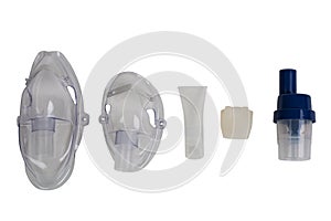 Set of ambulance mask for artificial lung ventilation isolated