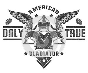 Set of American football emblems and logo.