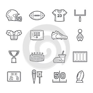 set of american football icons. Vector illustration decorative design