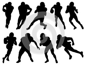 Set of American Football silhouette vector art