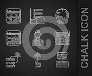 Set Analyst engineer, Cloud technology data transfer, Server, Data, Web Hosting, Search, Network cloud connection