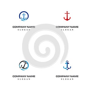 Set  Anchor Logo Template vector symbol nature