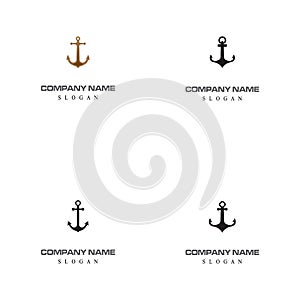 Set  Anchor Logo Template vector symbol nature