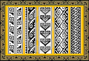 Set of ancient american indian vector patterns