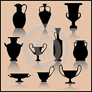 Set of ancient ceramics