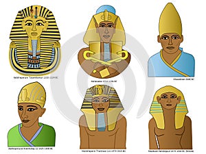 A set of Ancient Egyptian Pharaohs