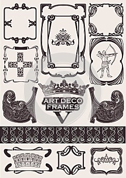 Set Of Ancient Frames In Art-Deco Style