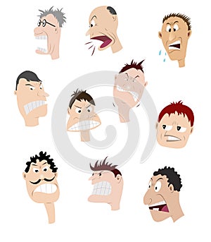 Set of angry faces photo