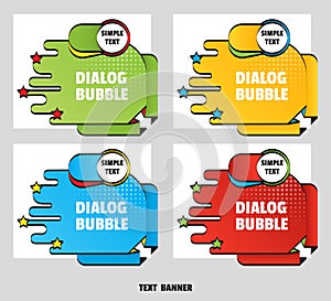 Set of angular text banner for sales. Flat line art style. Bright colorful paper origami speech bubble. Vector