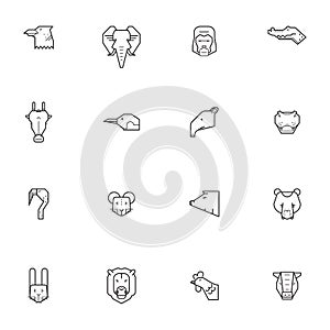 Set of animal icons. Vector illustration decorative design