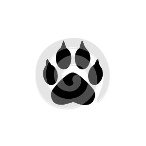 Set of animal paw print. Dog or cat footprint vector icon illustration Paw prints, icon.