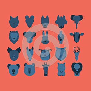 set of animal silhouettes. Vector illustration decorative design