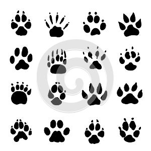 Set of Animal Spoor Footprints element Icon Vector illustration. photo