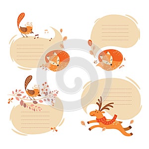 Set of animal theme icons. Vector illustration decorative design