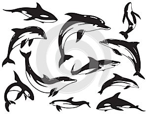 Set of Animals tribal tattoos vector illustration poster template