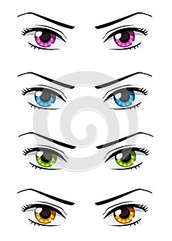 Set of anime style eyes