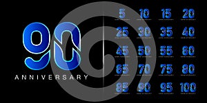 Set of anniversary logotype. Premium anniversary celebration emblem design for company profile, booklet, leaflet, magazine,