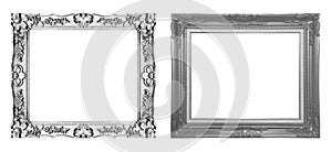 Set of antique gray frame isolated on white background, clipping path