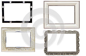 Set of antique metal picture and photo frames