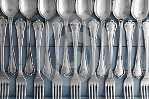 Set of antique silverware