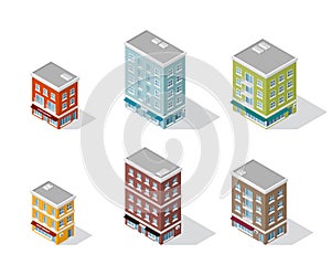 Set of apartment buildings