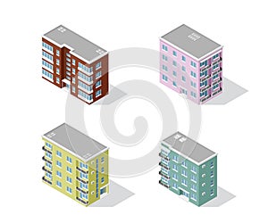 Set of apartment buildings