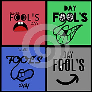Set of april fool`s day