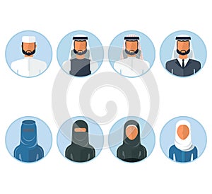 Set of arabian people icon