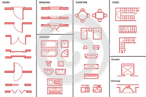 Set of Architectural Symbols photo