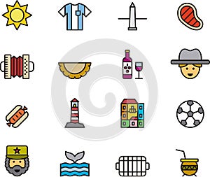 Set of Argentina related icons