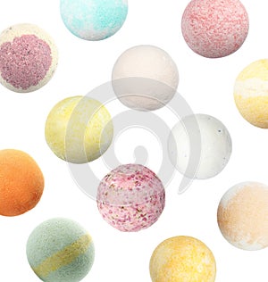 Set with aromatic bath bombs