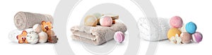 Set with aromatic bath bombs and accessories