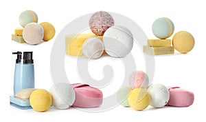 Set with aromatic bath bombs