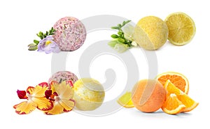 Set with aromatic bath bombs