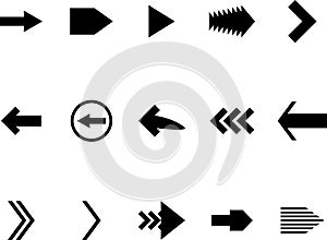 Set arrow black white icon