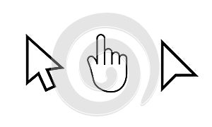 set of arrow cursor and hand cursor icons