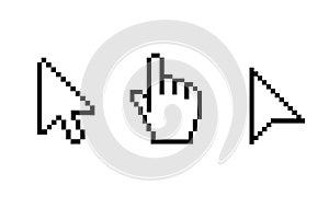 set of arrow cursor and hand cursor icons