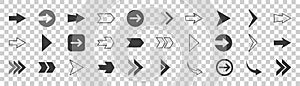 Set arrow icon. Collection different arrows sign.